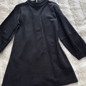 Halogen Black and White Striped Long Sleeve Dress